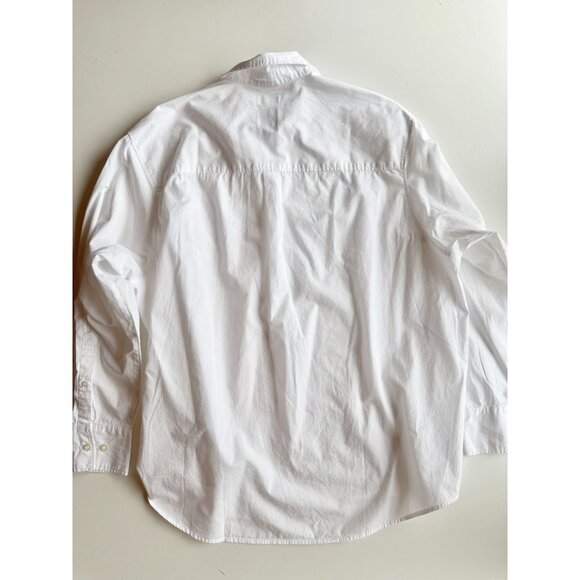 NWT GAP Optic White Organic Cotton Poplin Oversized Button-Up Big Shirt, Size M - Picture 11 of 16